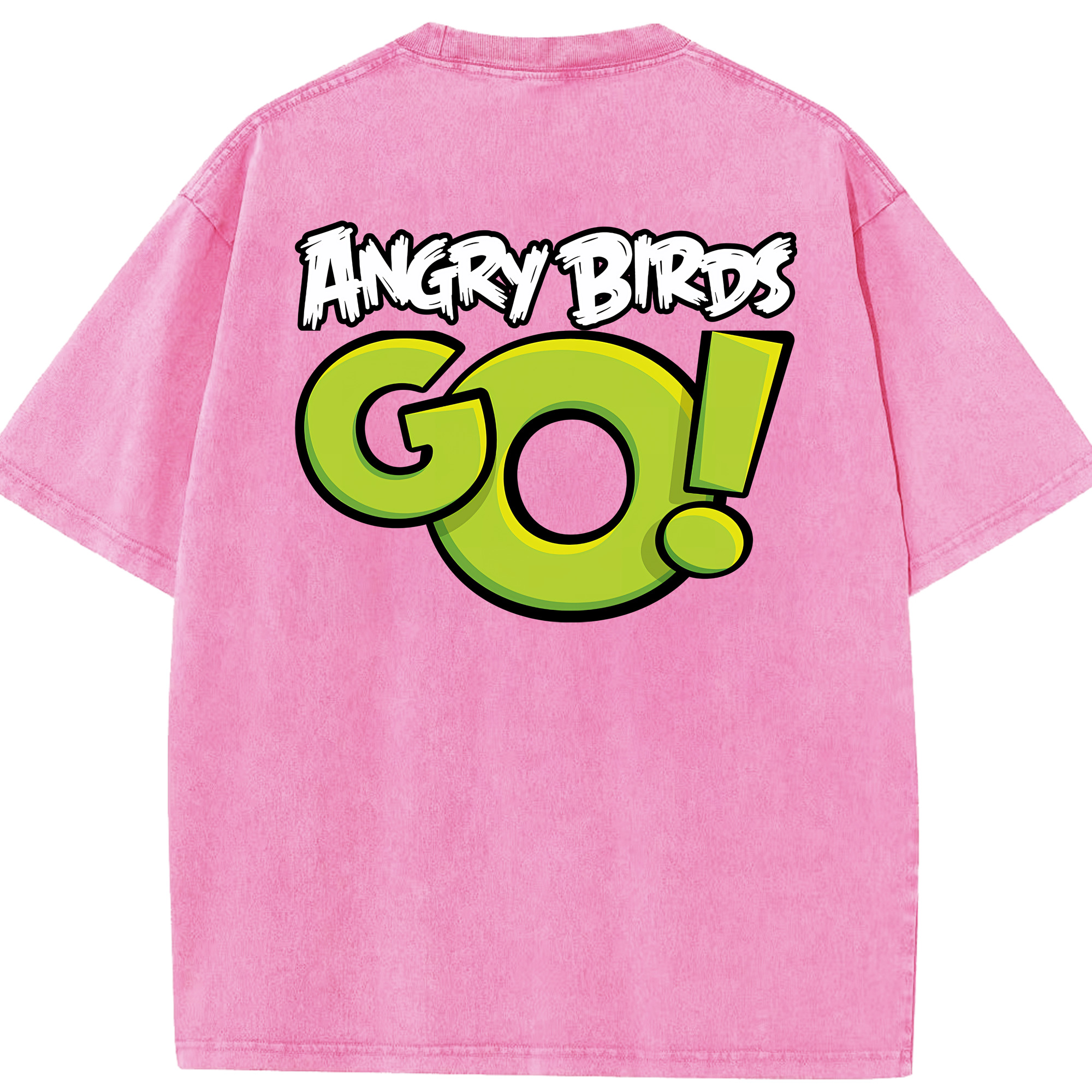 （画像用） Angry Birds アングリーバード 綿100% ヴィンテージ風 半袖Tシャツ（背面プリント）